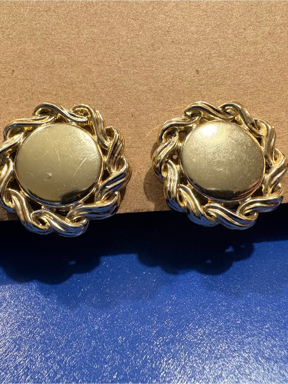 Gold-Tone Twisted Rope Button Earrings - Women Jewelry